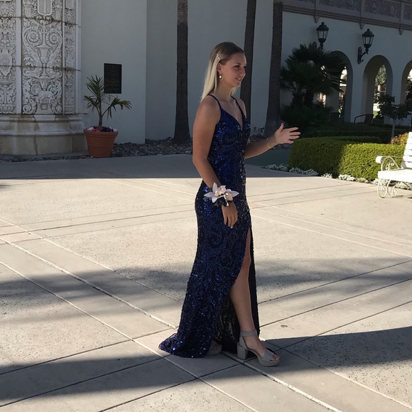 jovani royal blue prom dress - Picture 2 of 6